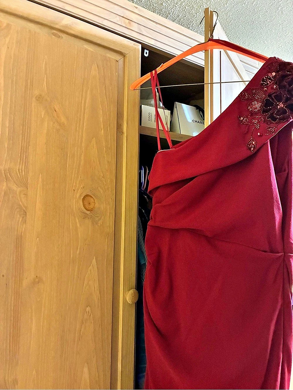 Red Embellished Maxi Dress Like New